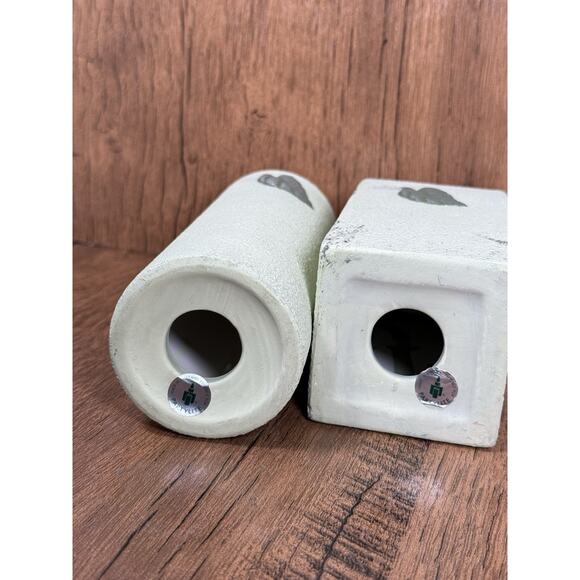 Set of Two Partylite Light Green Candle Holders From Series Meadow Breeze - Picture 2 of 4